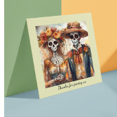 Dia de los Muertos水色結婚のカップル 招待状