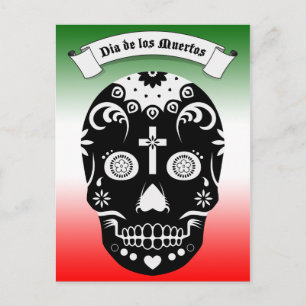 dia de los muertos砂糖スカル ポストカード