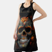 Dia de los Muertos色彩の鮮やかスカルカスタマイズ エプロン (インサイチュ)
