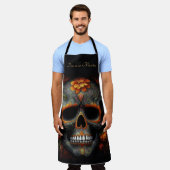 Dia de los Muertos色彩の鮮やかスカルカスタマイズ エプロン (着用した状態)