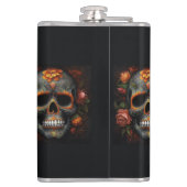 Dia de los Muertos色彩の鮮やかスカルカスタマイズ フラスク (裏面)