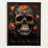 Dia de los Muertos色彩の鮮やかスカルカスタマイズ プランナー手帳 (正面)