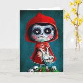 Dia de los Muertos赤ずきん カード (黄色い花)