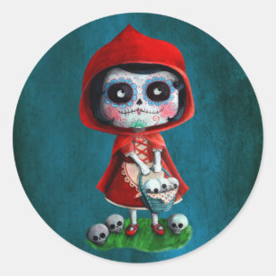 Dia de los Muertos赤ずきん ラウンドシール