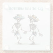 Dia de los Muertos踊りスケルトンのカスタマイズ ガラスコースター (裏面)