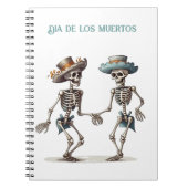 Dia de los Muertos踊りスケルトンのカスタマイズ ノートブック (正面)