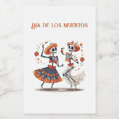 Dia de los Muertos踊りスケルトンのカスタマイズ フードラベル (シングルラベル)