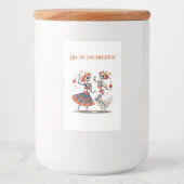 Dia de los Muertos踊りスケルトンのカスタマイズ フードラベル (正面)