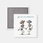 Dia de los Muertos踊りスケルトンのカスタマイズ マグネット (正面/裏面)