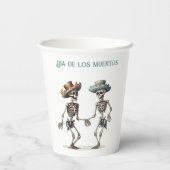 Dia de los Muertos踊りスケルトンのカスタマイズ 紙コップ (裏面)