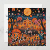 "Dia de los Muertos",お祝いのリズム 招待状 (正面/裏面)