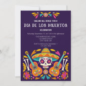 Dia De Los Muertos スカル祝祭案内状 招待状 (正面)