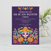 Dia De Los Muertos スカル祝祭案内状 招待状 (スタンド正面)
