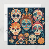 "Dia de los Muertos"、スカルCanvas Studio 招待状 (正面/裏面)