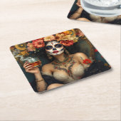 Dia De Los Muertos スクエアペーパーコースター (アングル)