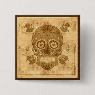 Dia de los muertos - – セピアシュガースカルボタン 缶バッジ