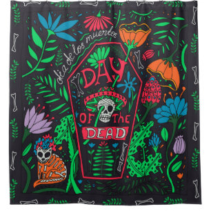Dia de los Muertos:フェスティバルカードセット シャワーカーテン