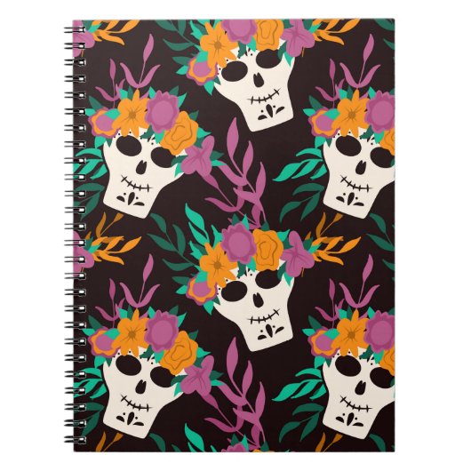 Dia de Los Muertos、メキシコ伝統的ハロウィンf ノートブック (正面)