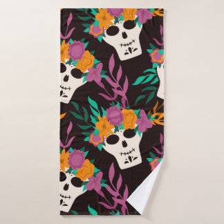 Dia de Los Muertos、メキシコ伝統的ハロウィンf バスタオル