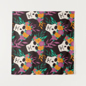 Dia de Los Muertos,メキシ伝統的コハロウィーンf タペストリー (正面(横))