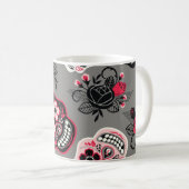 Dia de los Muertos:ヴィンテージパターン コーヒーマグカップ (正面右)