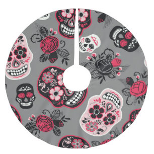 Dia de los Muertos:ヴィンテージパターン ブラッシュドポリエステルツリースカート