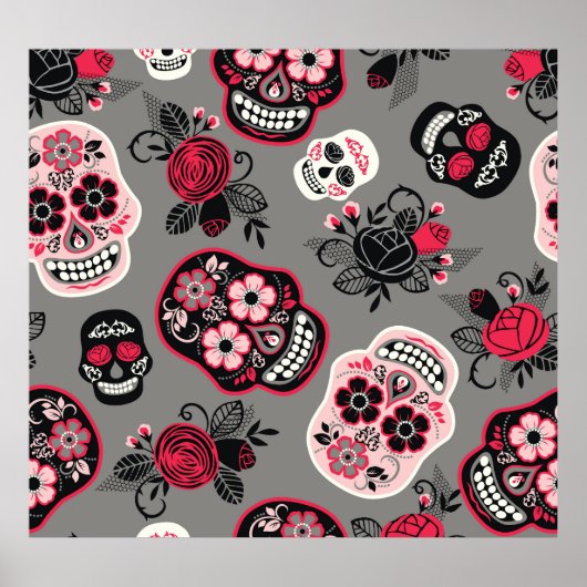 Dia de los Muertos:ヴィンテージパターン ポスター (正面)