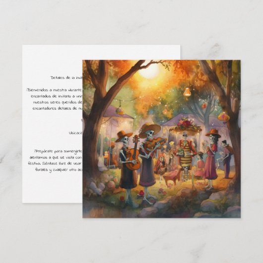 "Dia de los Muertos"、墓地の調和 招待状 (正面/裏面)