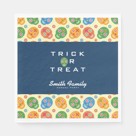 Dia De Los Muertos.死んだ日。砂糖スカル。 スタンダードランチョンナプキン (正面)