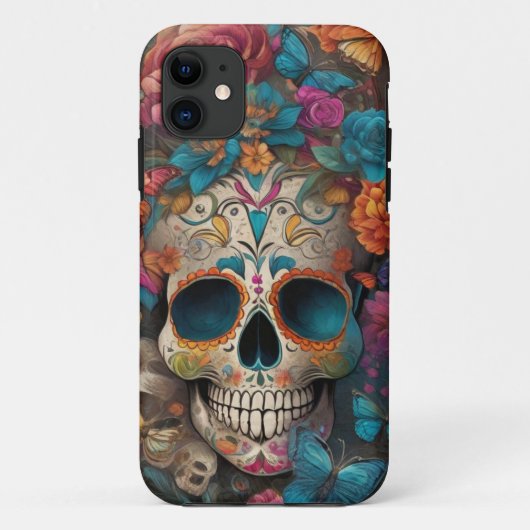 Dia de los Muertos:砂糖カラフルスカル Case-Mate iPhoneケース (裏面)
