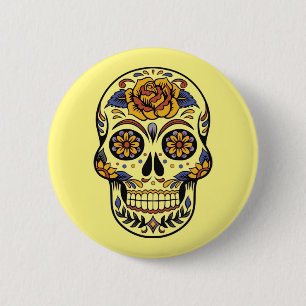 Dia de los muertos – 砂糖スカルボタン 缶バッジ