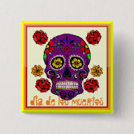 Dia de los muertos - – 砂糖スカルボタン 缶バッジ