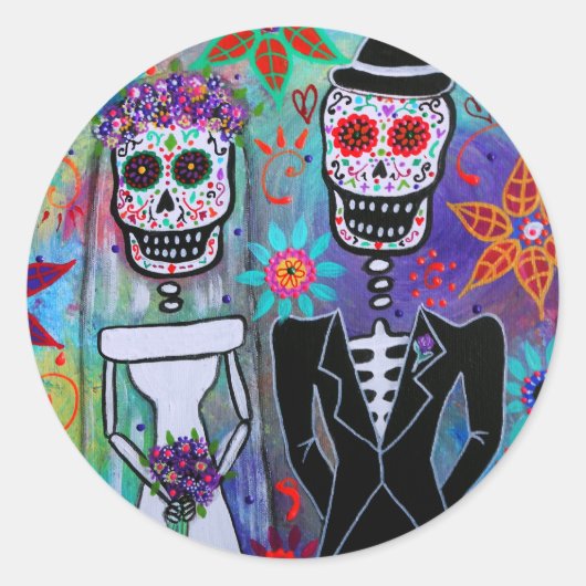 DIA DE LOS MUERTOS 結婚's ラウンドシール (正面)