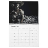 Día de los Muertos - 黒と白の女性 2026 カレンダー (1月 2027)