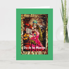 Dia de los Muertos, 5" x 7"折り畳みグリーティングカード カード