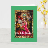 Dia de los Muertos, 5" x 7"折り畳みグリーティングカード カード (黄色い花)