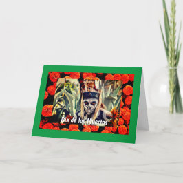 Dia de los Muertos, 5" x 7"折り畳みグリーティングカード カード