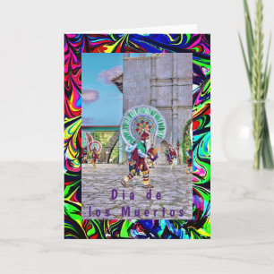 Dia de los Muertos, 5" x 7"折り畳みグリーティングカード カード
