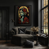 Dia de Los Muertos Art -ヴィンテージハロウィーン ポスター