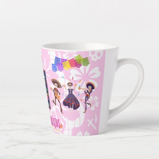 Dia De Los Muertos Band Mug (ピンク) カフェラテマグ (右)