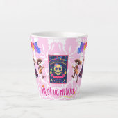 Dia De Los Muertos Band Mug (ピンク) カフェラテマグ (正面)
