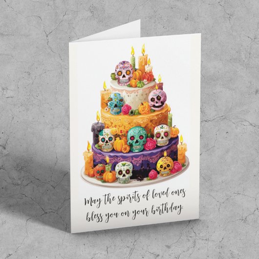 Día de los Muertos Birthday Cake カード