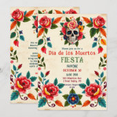 💀🎉Dia de los Muertos Bone to Bloom 招待状 (正面/裏面)