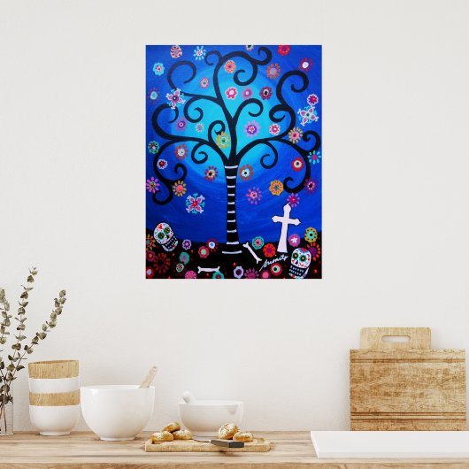 Dia de los Muertos by Prisarts ポスター (キッチン)
