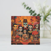 「Dia de los Muertos」、Calavera カラフル Family 招待状 (スタンド正面)