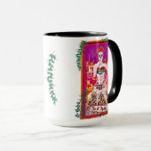 Dia de los Muertos Catrina with Purple & Green マグカップ (正面右)