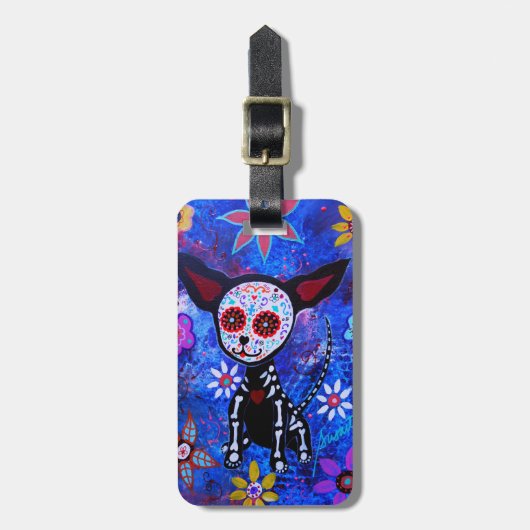 Dia de los Muertos Chihuahua ラゲッジタグ (正面縦)