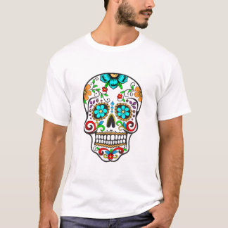 Dia de Los Muertos Colorのスカル Tシャツ