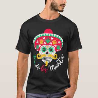 Dia De Los Muertos Day Of The DeadスカルWith Somb Tシャツ