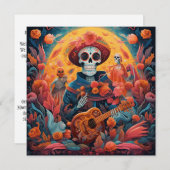 Dia de los Muertos (Day of the Dead)男性骨格 招待状 (正面/裏面)